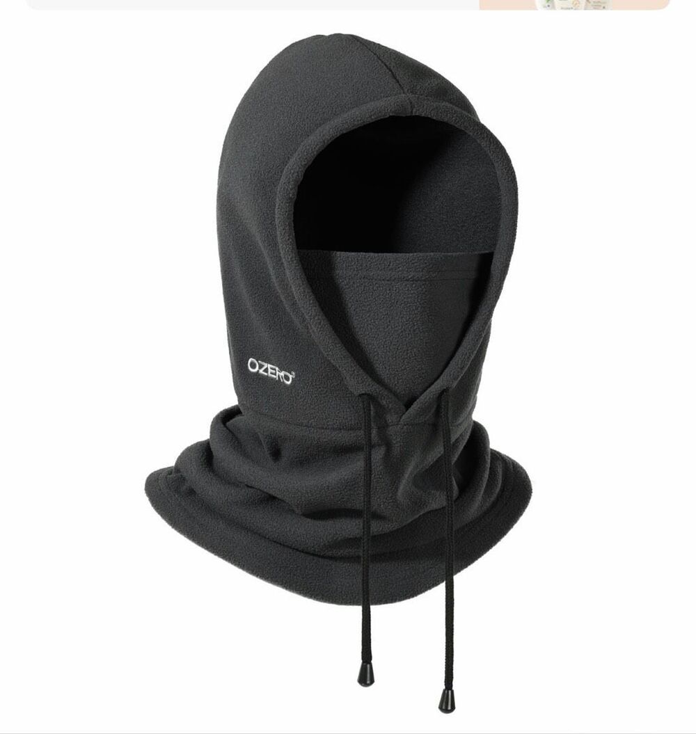 OZERO Winter Fleece Balaclava Hood Neck Warmer Black Unisex One Size NEW